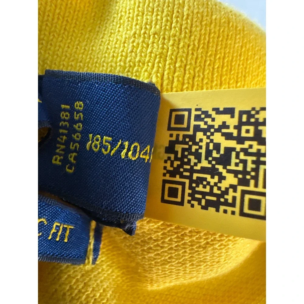 Polo Ralph Lauren Mens XL Yellow Classic Fit Short Sleeve Pique Polo Shirt